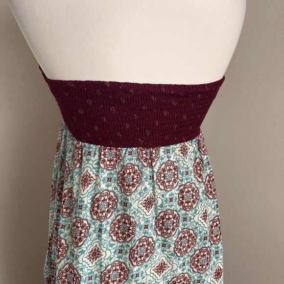 ROXY Y2K Babydoll Strapless Boho Maxi Dress Small Beachy Fairy Peasant Hippie - Picture 9 of 14